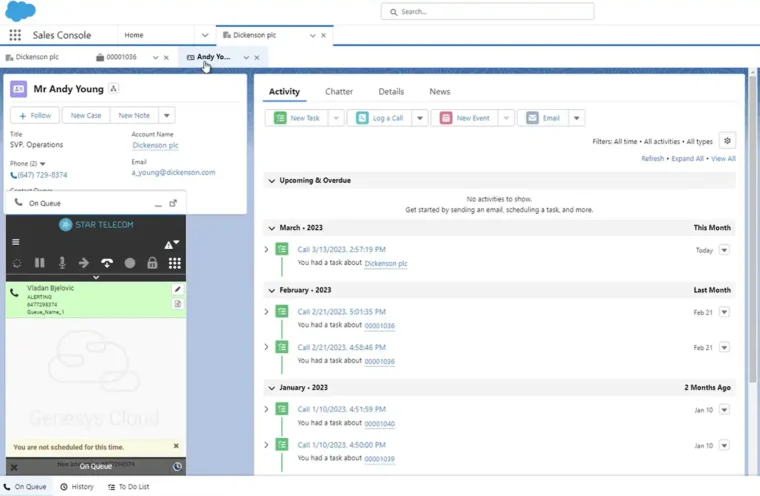 Transfer Workspace Salesforce Connector Genesys Cloud CX